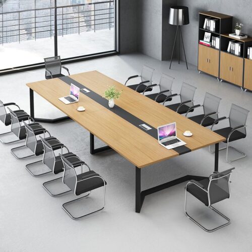 Meja Rapat Minimalis Industrial Kaki Besi Modern