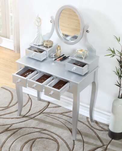 Meja Rias Jati Minimalis Modern Roundhill Kayu