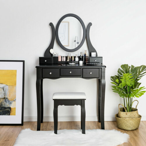 Meja Dandan Minimalis Gymax Kaca