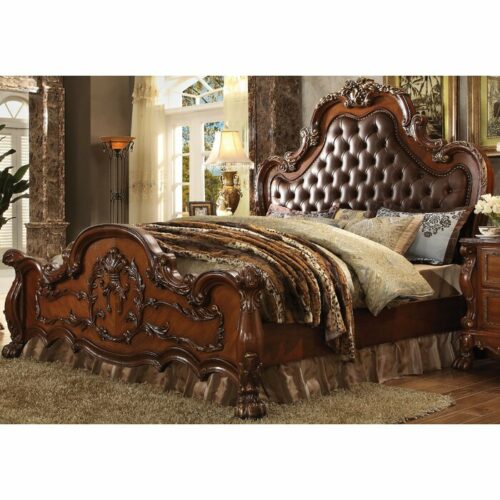 Satu Set Tempat Tidur Kayu Jati Dileo Mewah