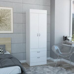 Lemari Pakaian Minimalis Warna Putih Caw