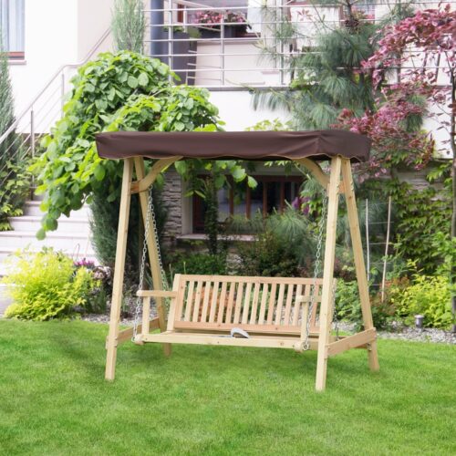 Kursi Ayunan Kayu Canopy Kursi Ayunan Kayu Canopy