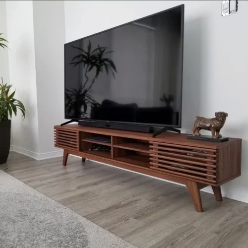 Meja TV Kayu Jati Minimalis Retro