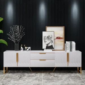 Meja TV Minimalis Mewah Putih