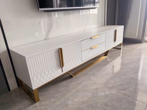 Meja TV Minimalis Mewah Putih