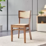 Kursi Cafe Kayu Jati Anyaman Rotan