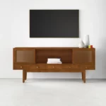 Meja TV Rotan Kombinasi Kayu Jati