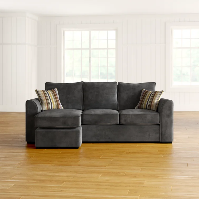 Sofa Leter L Minimalis Kain Beludru