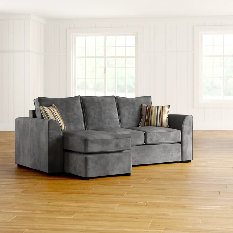 Sofa Leter L Minimalis Kain Beludru