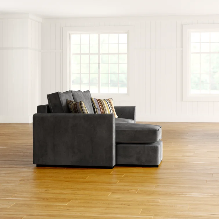 Sofa Leter L Minimalis Kain Beludru