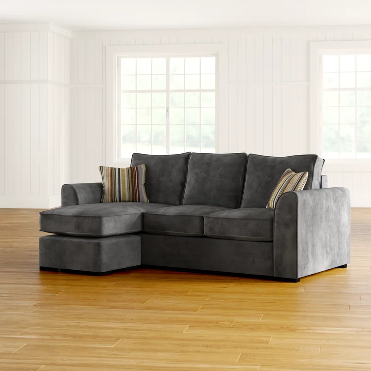 Sofa Leter L Minimalis Kain Beludru