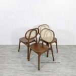 Kursi Cafe Minimalis Rotan Jati Kacang