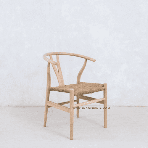 Kursi Cafe Wishbone Natural Kayu Jati