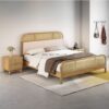 Tempat Tidur Minimalis Rotan Kayu Jati
