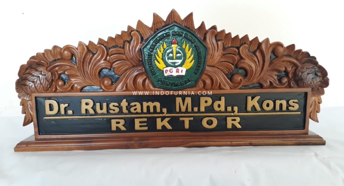 Papan Nama Meja Ukir Rektor