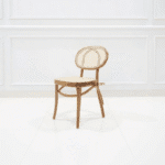 Kursi Cafe Kayu Jati Rotan Kacang Slendang