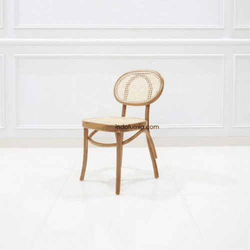 Kursi Cafe Kayu Jati Rotan Kacang Slendang