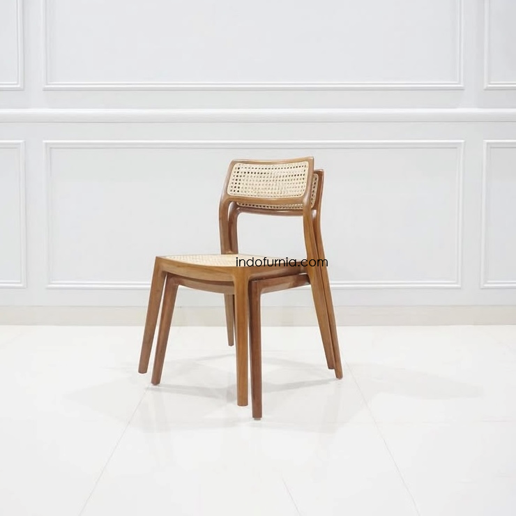 Kursi Cafe Kayu Rotan Minimalis Elbondi