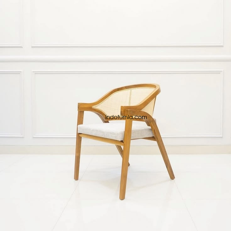 Kursi Cafe Rotan Kayu Minimalis Ibel