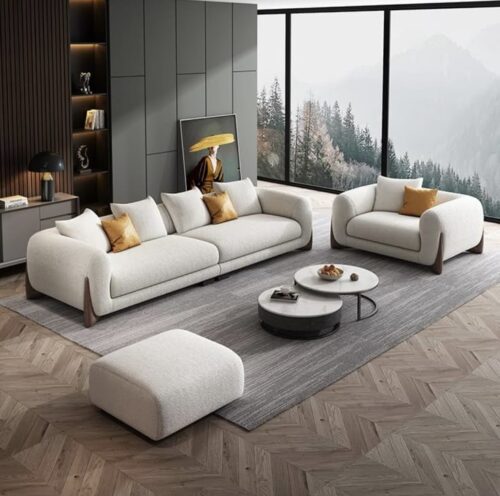 Kursi Sofa Minimalis Ruang Tamu Modern Retro Kayu Jati