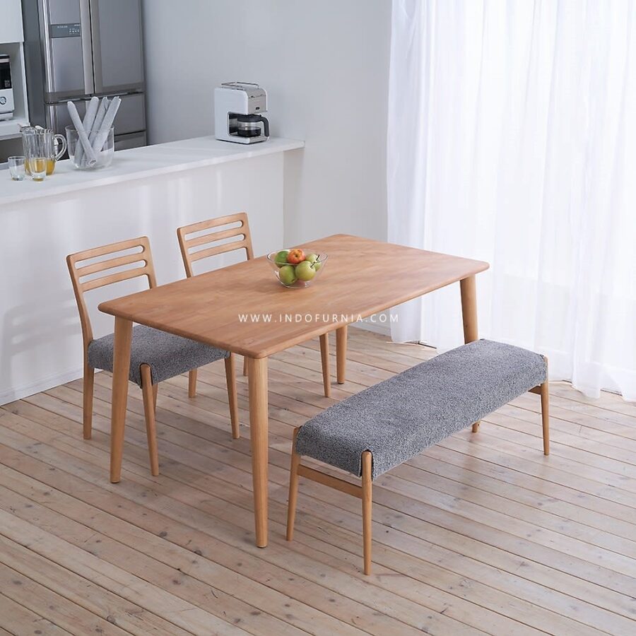 Set Kursi Meja Cafe Minimalis Japandi Retro Kayu Jati