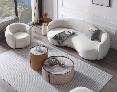 Set Kursi Sofa Lengkung Ruang Tamu Minimalis Barlea