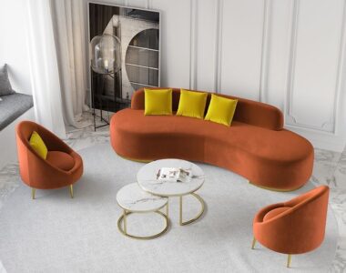 Set Kursi Sofa Ruang Tamu Minimalis Lengkung Modern Dania