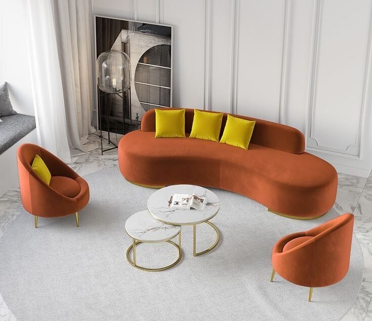 Set Kursi Sofa Ruang Tamu Minimalis Lengkung Modern Dania