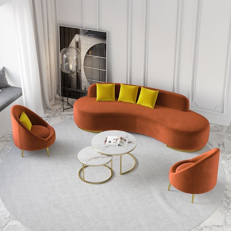 Set Kursi Sofa Ruang Tamu Minimalis Lengkung Modern Dania