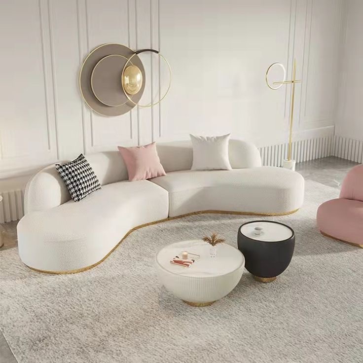 Sofa Ruang Tamu Minimalis Lengkung Mewah Santonia
