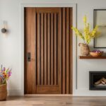 Pintu Minimalis Elegan Kayu Jati Salur Japandi Tania