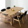 Set Meja 4 Kursi Cafe Kayu Minimalis Arm Jok