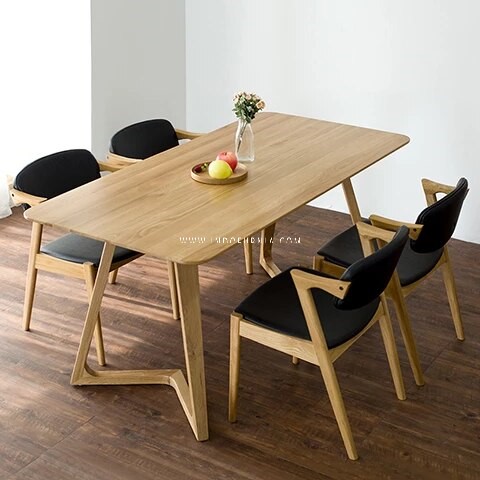 Set Meja 4 Kursi Cafe Kayu Minimalis Arm Jok