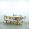 Set Meja Kursi Cafe Kayu Jati Japandi Minimalis
