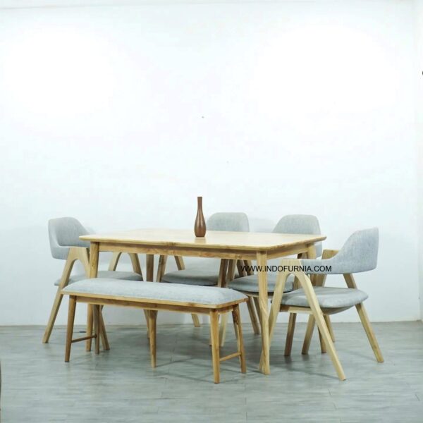 Set Meja Kursi Cafe Kayu Jati Japandi Minimalis