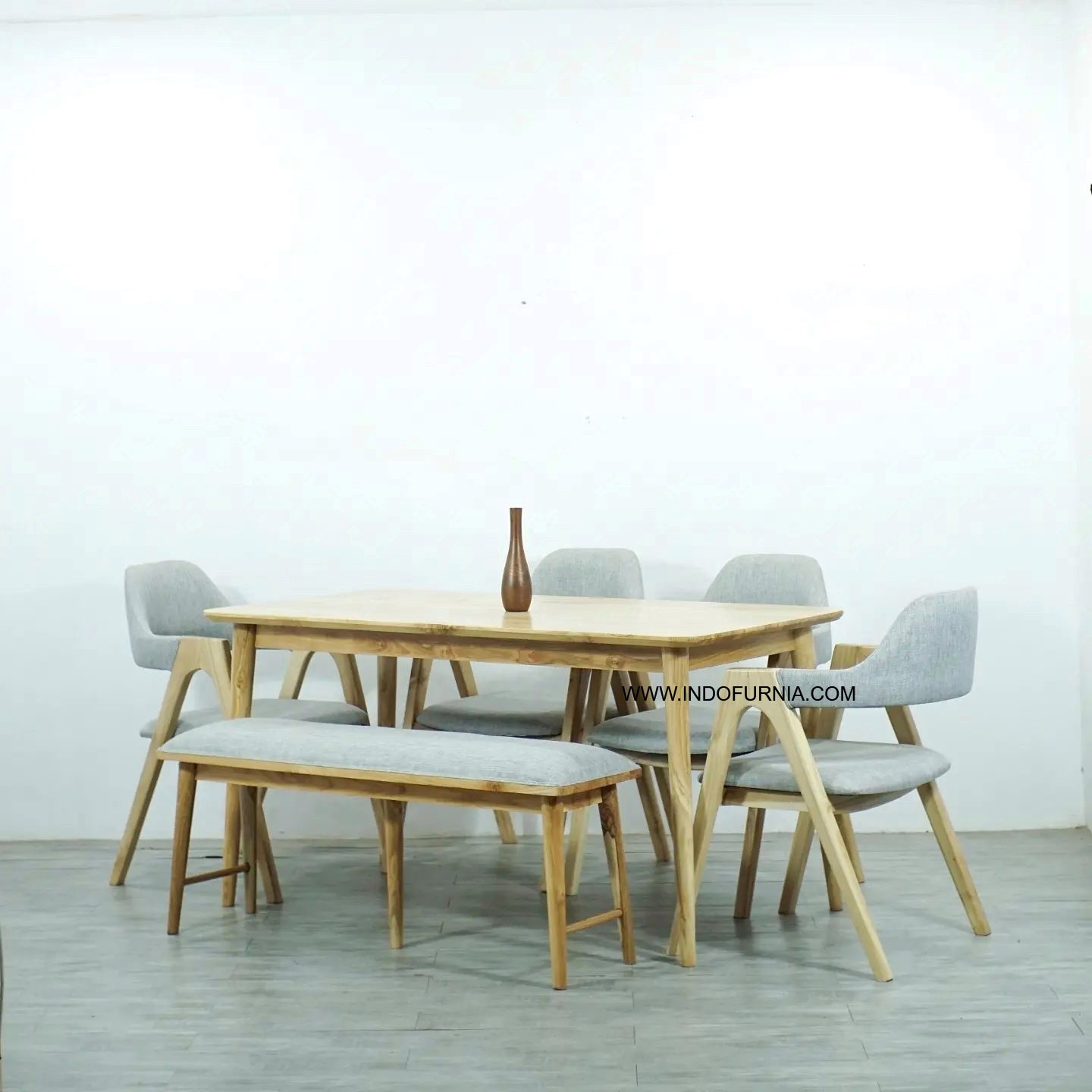Set Meja Kursi Cafe Kayu Jati Japandi Minimalis