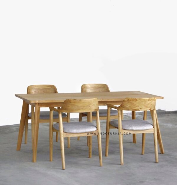 Set Meja Makan 4 Kursi Cafe Hiroshima Kayu Jati
