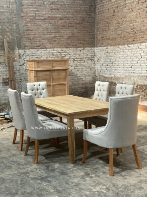 Set Meja Makan 4 Kursi Restoran Cafe Kayu Jati Modern Mirabella