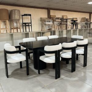 Set Meja Makan Panjang 8 Kursi Cafe Minimalis Modern Listia